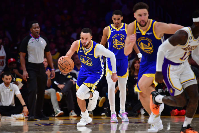 stephen curry jordan poole klay thompson dennis schroder warriors